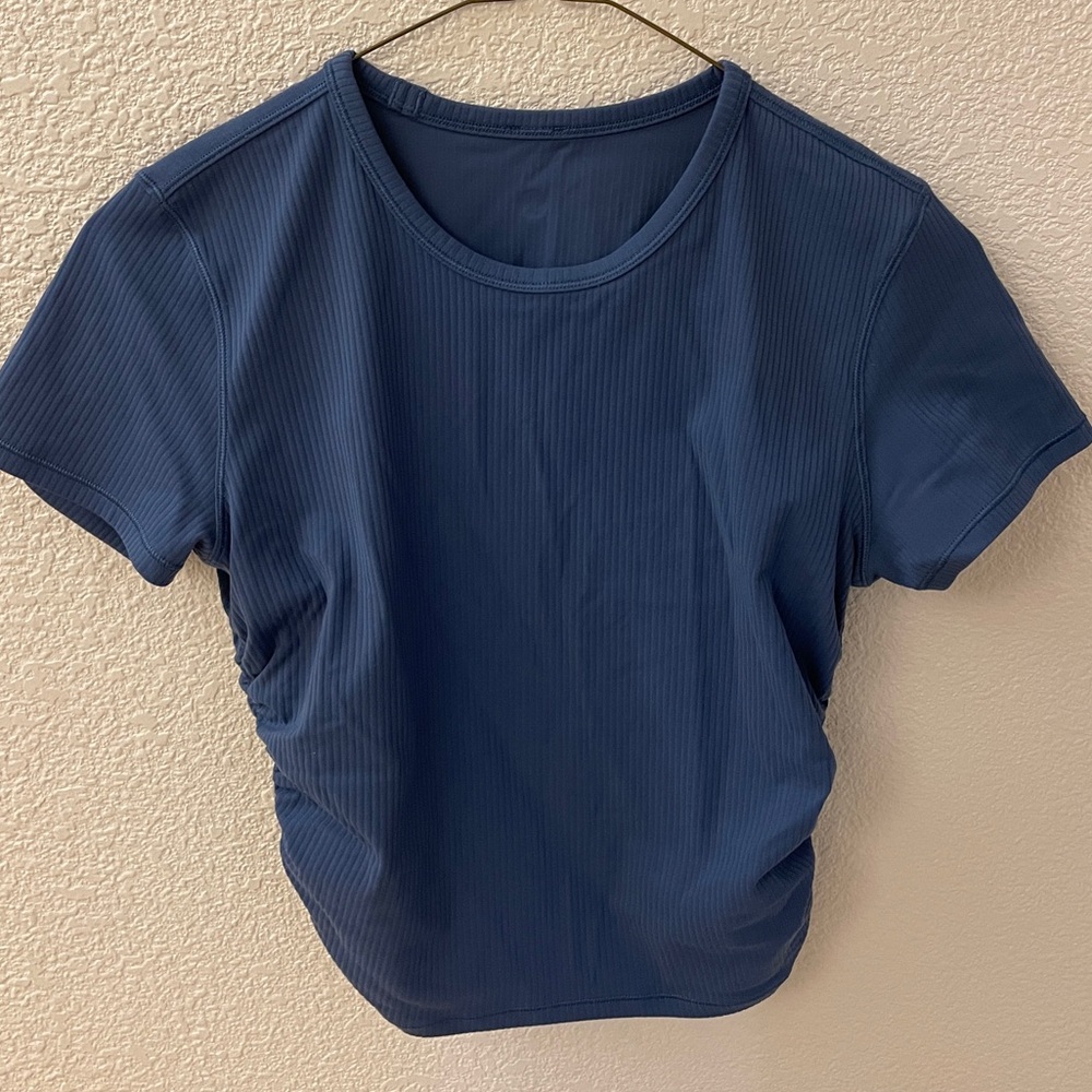Lululemon, Blue, 4, Nulu Ribbed Top